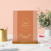 Terracotta Roos bruiloft acryl teken Bord (Huwelijk)