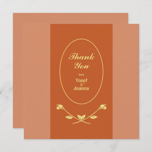 Terracotta Roos bruiloft Bedankkaart (Voorkant / Achterkant)