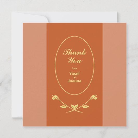 Terracotta Roos bruiloft Bedankkaart (Voorkant)