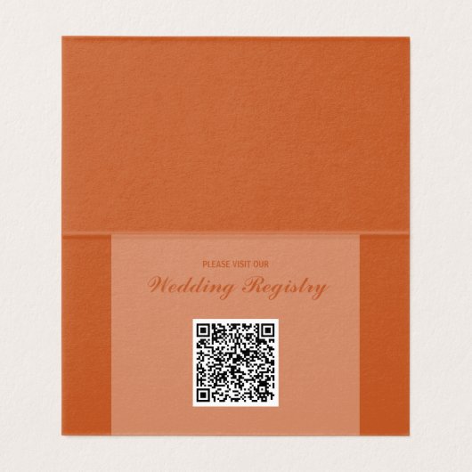 Terracotta Roos bruiloft behuizing Kaart gevouwen (Binnenkant ongevouwen)