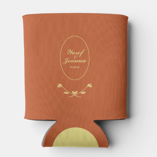 Terracotta Roos bruiloft Blikjeskoeler (Achterkant)