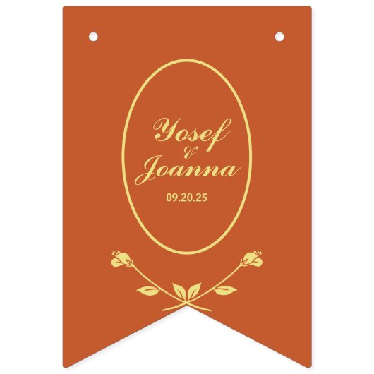 Terracotta Roos bruiloft Bunting Flags Banner (Eerste vlag)