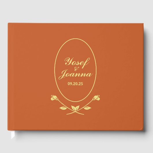 Terracotta Roos bruiloft Gastenboek (Voorkant)