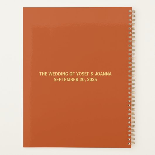 Terracotta Roos bruiloft Planner (Achterkant)