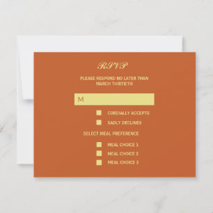 Terracotta Roos bruiloft reactie RSVP kaart