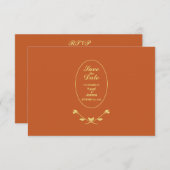 Terracotta Roos bruiloft reactie RSVP kaart (Voorkant / Achterkant)