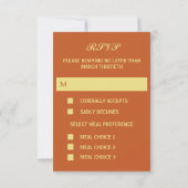 Terracotta Roos bruiloft reactie RSVP kaart (Achterkant)