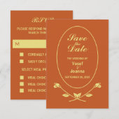 Terracotta Roos bruiloft reactie RSVP kaart (Voorkant / Achterkant)