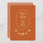 Terracotta Roos bruiloft Save The Date (Voorkant / Achterkant)