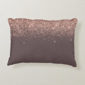 Terracotta Roos Gold Blush Pink Glitter Monogram Accent Kussen (Achterkant)