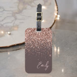 Terracotta Roos Gold Blush Pink Glitter Monogram Bagagelabel<br><div class="desc">Terracotta and Roos Gold - Blush Pink Glitter Monogram Name Luggage Bag Label. Dit maakt het perfecte leuke cadeau van 16 jaar,  bruiloft,  vrijgezellenfeest,  baby shower of vrijgezellenfeest voor iemand die in stijl reist.</div>