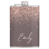 Terracotta Roos Gold Blush Pink Glitter Monogram Heupfles (Voorkant)