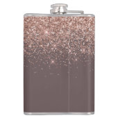 Terracotta Roos Gold Blush Pink Glitter Monogram Heupfles (Achterkant)