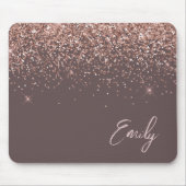 Terracotta Roos Gold - Blush Pink Glitter Monogram Muismat (Voorkant)