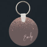 Terracotta Roos Gold Blush Pink Glitter Monogram Sleutelhanger<br><div class="desc">Terracotta en Roos Gold - Blush Pink Glitter Script Monogram Name Keychains (Sleutelhanger). Dit maakt de perfecte liefhebbende 16 verjaardag,  bruiloft,  vrijgezellenfeest,  verjaardagsdag,  baby shower of vrijgezellenfeest voor iemand die van luxe glam en stijl houdt.</div>
