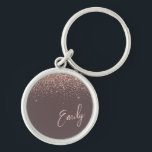 Terracotta Roos Gold Blush Pink Glitter Monogram Sleutelhanger<br><div class="desc">Terracotta en Roos Gold - Blush Pink Glitter Script Monogram Name Keychains (Sleutelhanger). Dit maakt de perfecte liefhebbende 16 verjaardag,  bruiloft,  vrijgezellenfeest,  verjaardagsdag,  baby shower of vrijgezellenfeest voor iemand die van luxe glam en stijl houdt.</div>