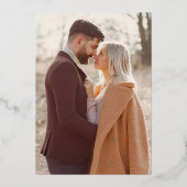 Terracotta & Roos Gold Modern Classy Photo Wedding Folie Uitnodiging (Achterkant)