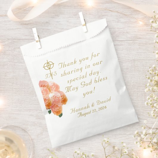 Terracotta Roos Katholieke bruiloft Bedankzakje (Geknipt)