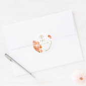 Terracotta Roos Katholieke bruiloft Ronde Sticker (Envelop)