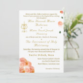 Terracotta Roos Katholieke bruiloft uitnodiging (Staand voorkant)