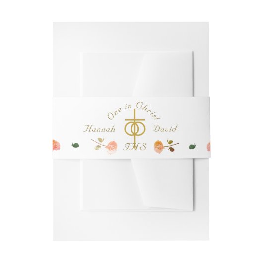 Terracotta Roos Katholieke Trouw Uitnodigingen Wikkel (Voorkant Voorbeeld)