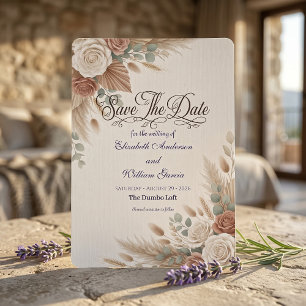 Terracotta Roos Rustieke Romantische Boho Save The Date