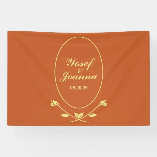 Terracotta Roos Trouwbanner Spandoek (Horizontaal)