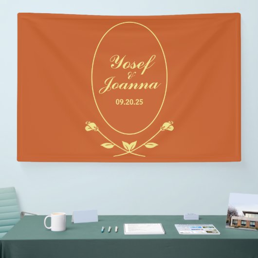 Terracotta Roos Trouwbanner Spandoek (Beurs)
