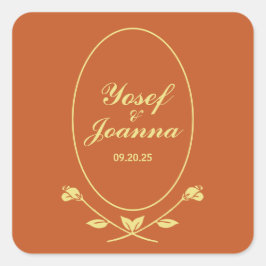 Terracotta Roos Vierkante Sticker