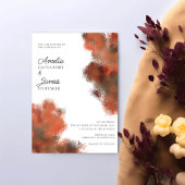 Terracotta Roos Waterverf bruiloft uitnodiging