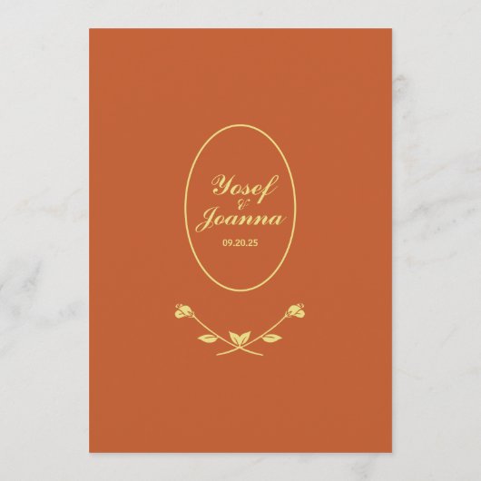 Terracotta Roos Wedding Menu (Achterkant)