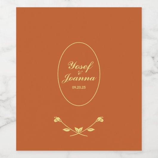 Terracotta Roos Wijn Etiket (Enkel label)