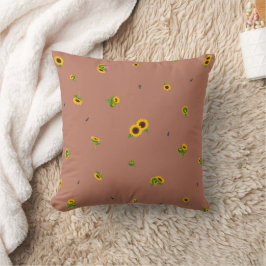 Terracotta Rose Japanese Sunflower Floral Pattern Kussen