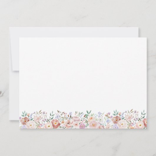 Terracotta & Roze Bloemen Gepersonaliseerde briefp Notitiekaartje (Achterkant)