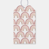 Terracotta Roze Boho Regenboog Baby shower Cadeaulabel (Achterkant)