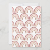 Terracotta Roze Boho Regenboog Baby shower Kaart (Achterkant)