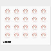 Terracotta Roze Boho Regenboog Baby shower Ronde Sticker (Vel)