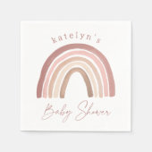 Terracotta Roze Boho Regenboog Baby shower Servet (Voorkant)