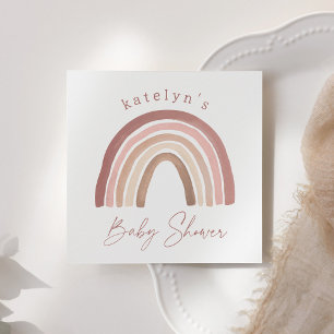 Terracotta Roze Boho Regenboog Baby shower Servet