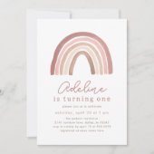 Terracotta Roze Boho Regenboog Verjaardag Kaart (Voorkant)