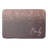 Terracotta Roze Goud Blush Roze Glitter Monogram Badmat (Voorkant)