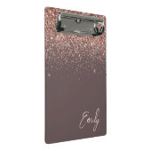 Terracotta Roze Goud Blush Roze Glitter Monogram Mini Klembord (Schuin)