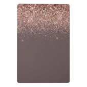 Terracotta Roze Goud Blush Roze Glitter Monogram Mini Klembord (Achterkant)