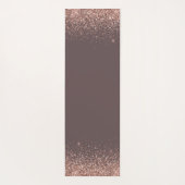 Terracotta Roze Goud - Blush Roze Glitter Monogram Yogamat (Achterkant)