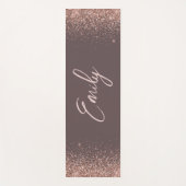 Terracotta Roze Goud - Roze Glitter Monogram Yogamat (Voorkant)