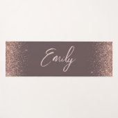 Terracotta Roze Goud - Roze Glitter Monogram Yogamat (Voorkant (horizontaal))