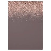 Terracotta Roze Gouden Blush Roze Glitter Monogram Klembord (Achterkant)