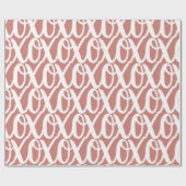 Terracotta Roze Wit Patroon Cadeaupapier (Vlak)