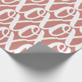 Terracotta Roze Wit Patroon Cadeaupapier (Hoek)