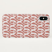 Terracotta Roze Wit Patroon Case-Mate iPhone Case (Achterkant (horizontaal))